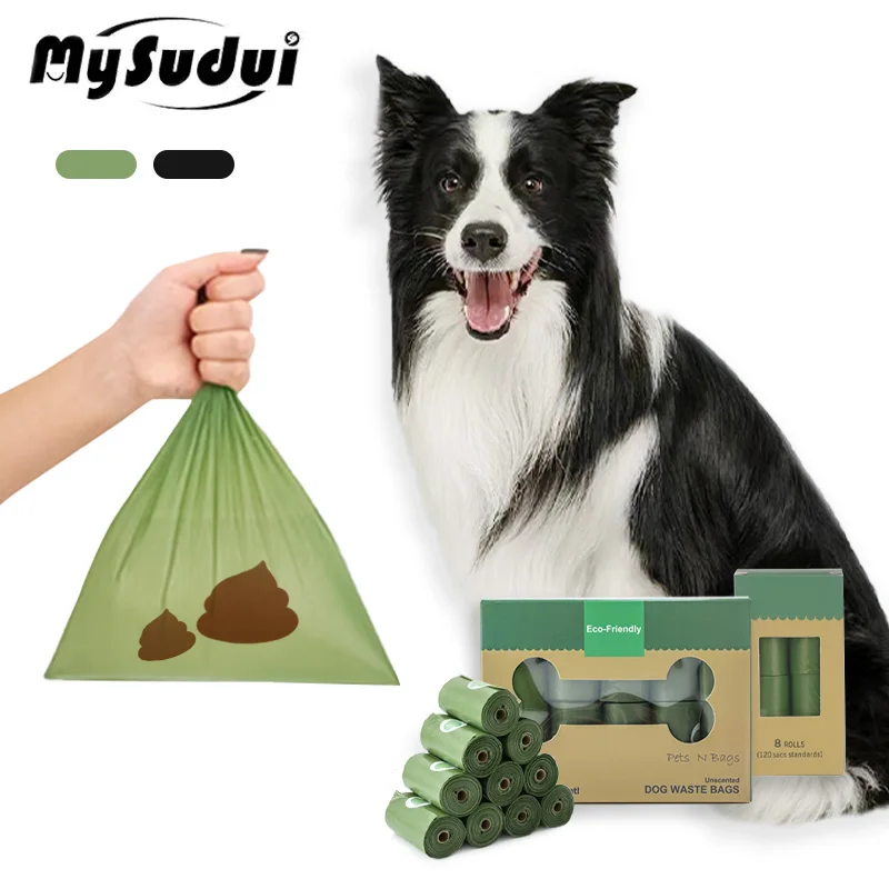 Disposable Dog Poop Bags Thicken Leak Proof Dogs Trash Bag Eco-Friendly Waste Bags With Free Dispenser For Pets Cleaning