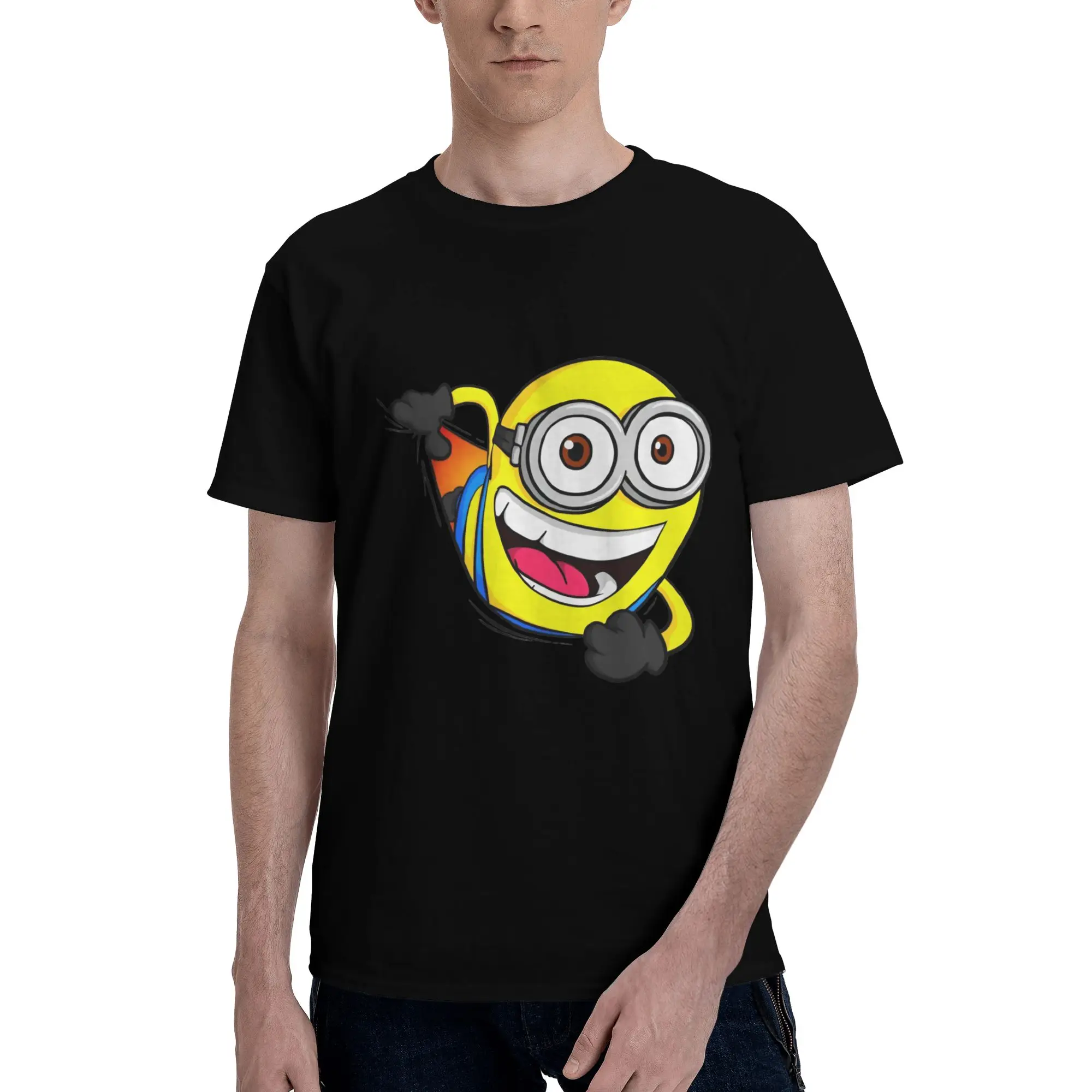 

Custom M-Miniones T Shirt for Men Pure Cotton Tshirt Fashion Tees Short Sleeve Cartoon T-shirt Loose Fit Clothing Gift