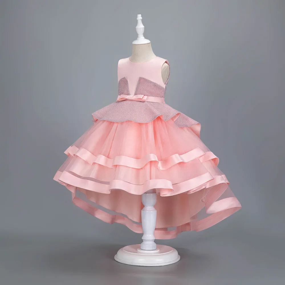 Elegant Trailing Christmas Princess Dress for Girls Luxury Evening Performance Prom Children's Costume