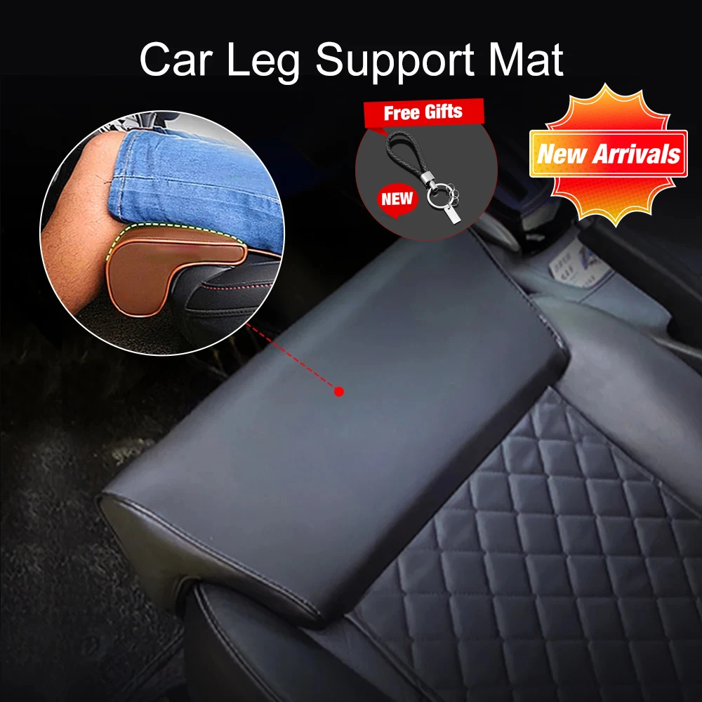 New Leather Car Seat Extended Pad Leg Support Pillow Memory Foam Knee Pad Long Distance Driving Office Driver Protection Pad