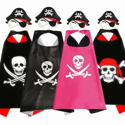 Children's Pirate Cloak Costume Pirate Cape CostumeToy Set Boy Girl Halloween Cosplay Mask Party Gifts