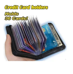 RFID 보안 휴대용 신용 카드 홀더, 남녀공용 블랙