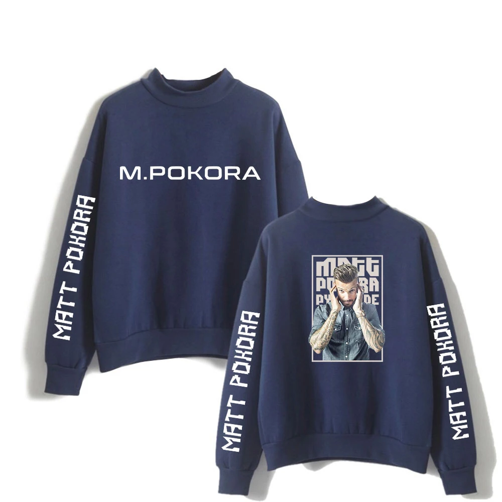 M. Pokora dres bluza z golfem unisex damska męska odzież wierzchnia Harajuku Streetwear raper Matt Pokora modne ciuchy