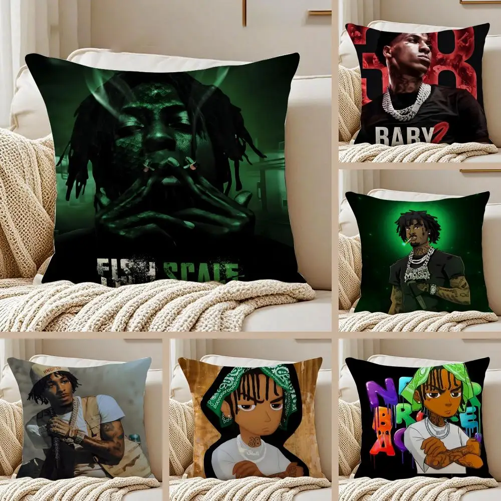 Controversial Rapper YoungBoy Cushion Cover Pillowcase Anti-dustmite Invisible Zipper Short Plush Sofa Cushion