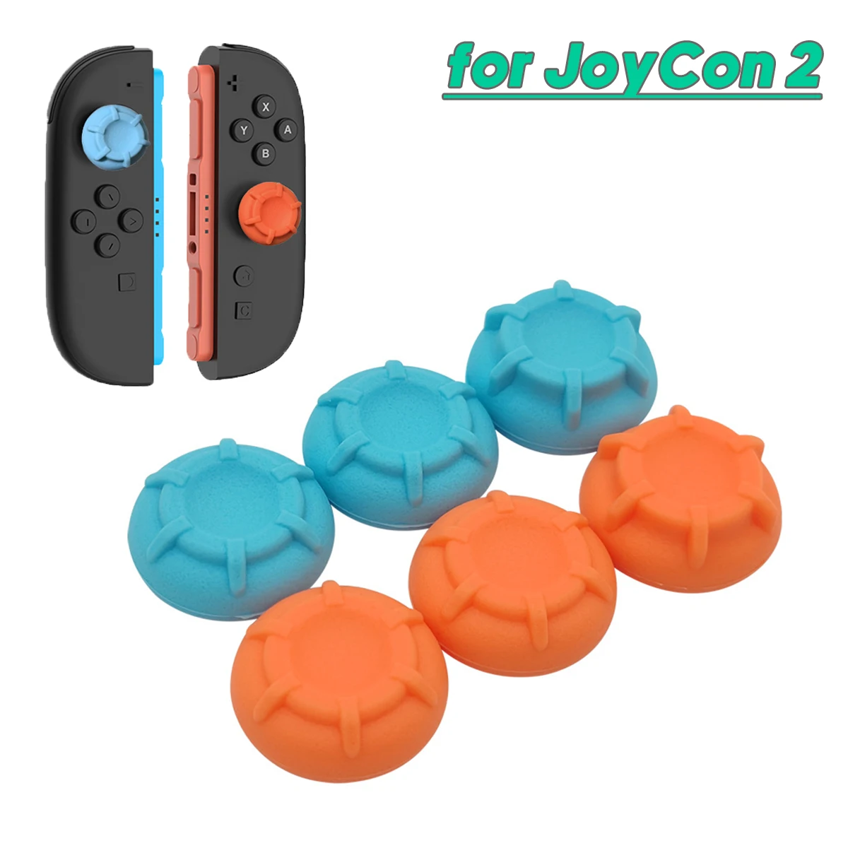 6 Stück JoyStick-Kappen aus Silikon für Switch2 JoyCon2-Controller, rutschfeste Silikon-Joystick-Kappe, verbessert das Gefühl der Bedienung