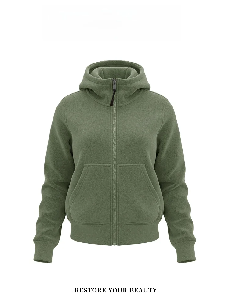 Invierno Thiened Jaet con capucha mujer Color Simple Sli antiarrugas largo Sve cremallera abrigo Casual