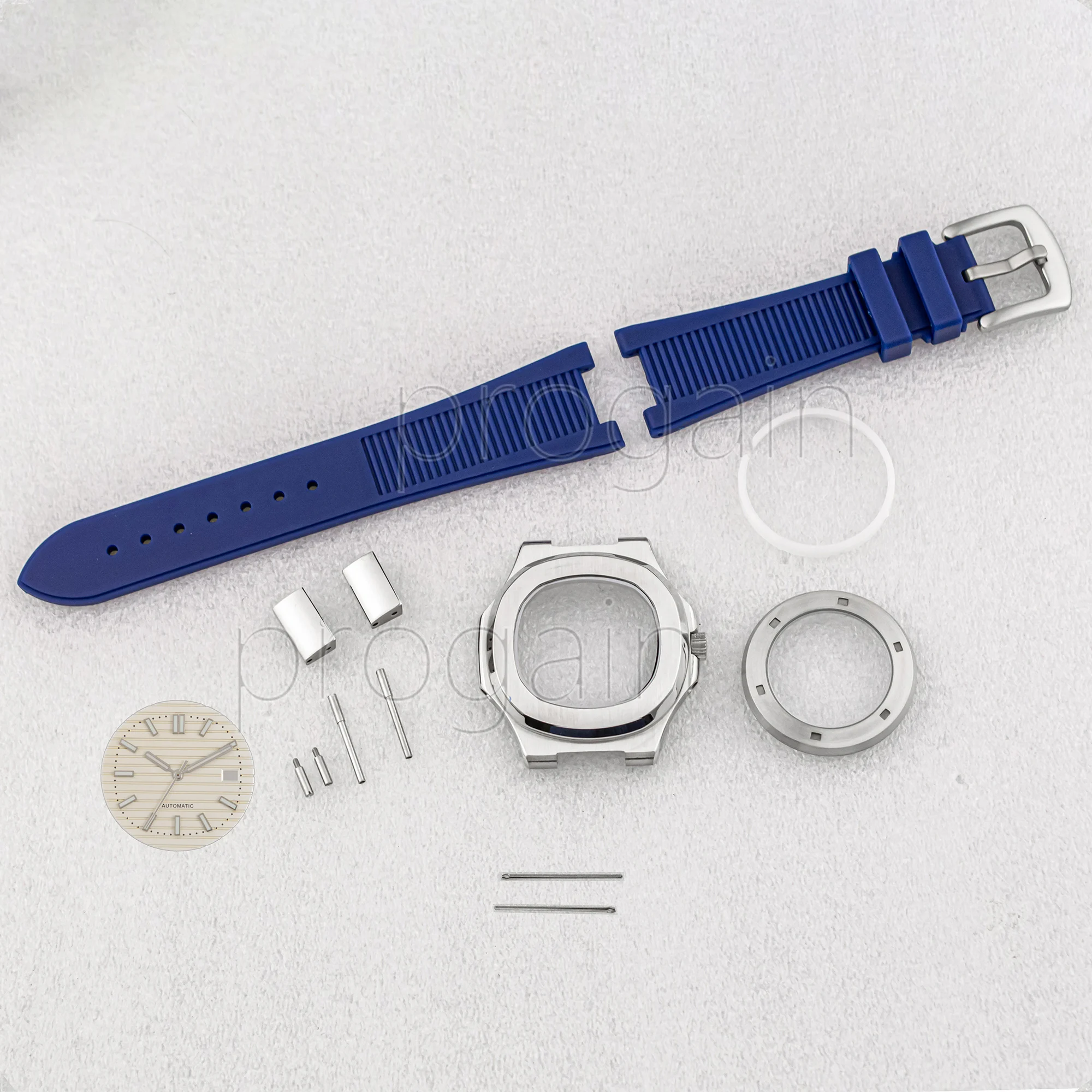 Correa de goma para caja NH35, puntero de esfera luminosa Nautilus, pieza de Mod de acero inoxidable para accesorios de movimiento mecánico