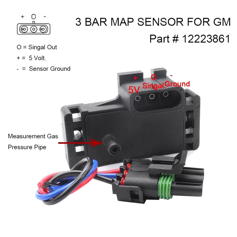 3 Bar New MAP Manifold Absolute Pressure Sensor for GM Delphi Cadillac Chevrolet Pontiac Buick 12223861 16040749