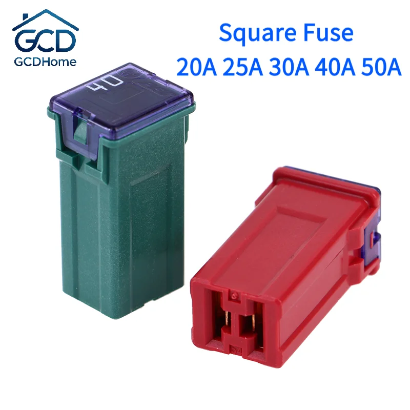 1Pc Square Fuse 20A 25A 30A 40A 50A PEC Automotive Car Fuse Tube Waterproof Fuse Box For   ,socket Optional