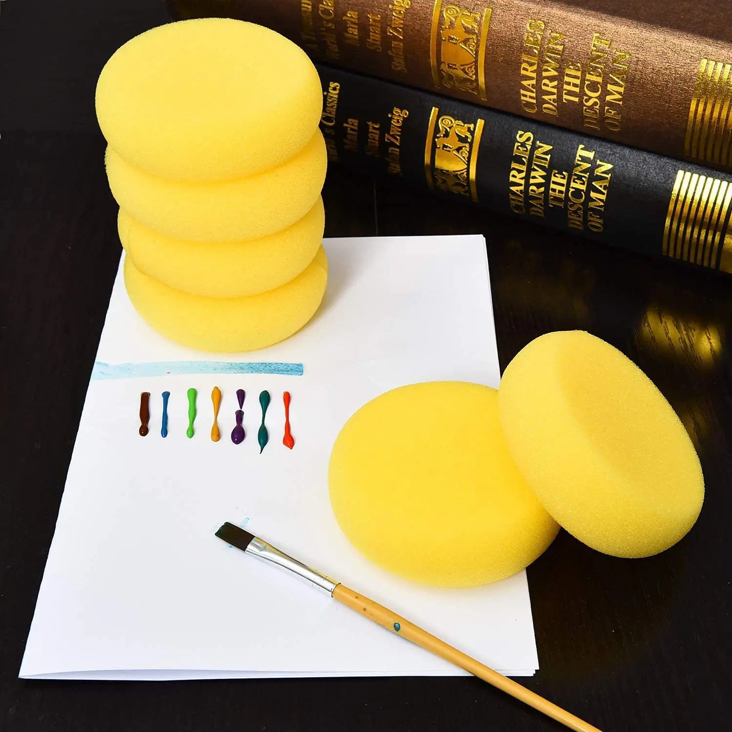 5pcs Plastic Pottery Sponge, Drawing Blank Painting Absorbent Sponge, Drawing Blank Pottery Tool, Waxing Sponge Polishing Sponge