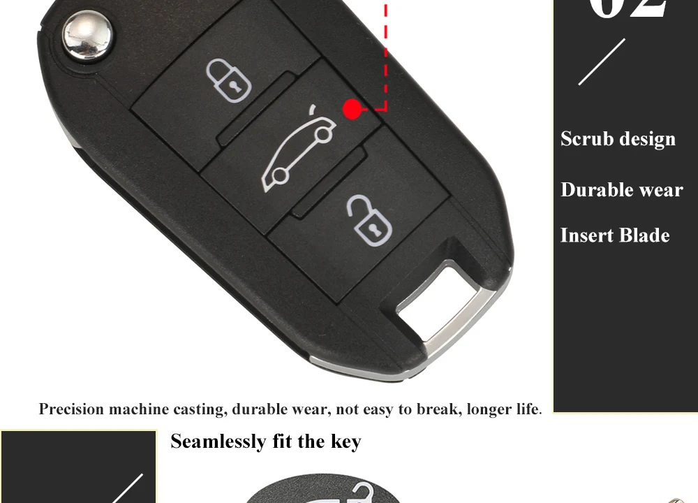Jingyuqin 433MHz 4A HITAG AES Chip Flip Remote Van Car Flip Key For Peugeot Expert 308 3008 2016+ Citroen C4 Cactus 2014+ HU83