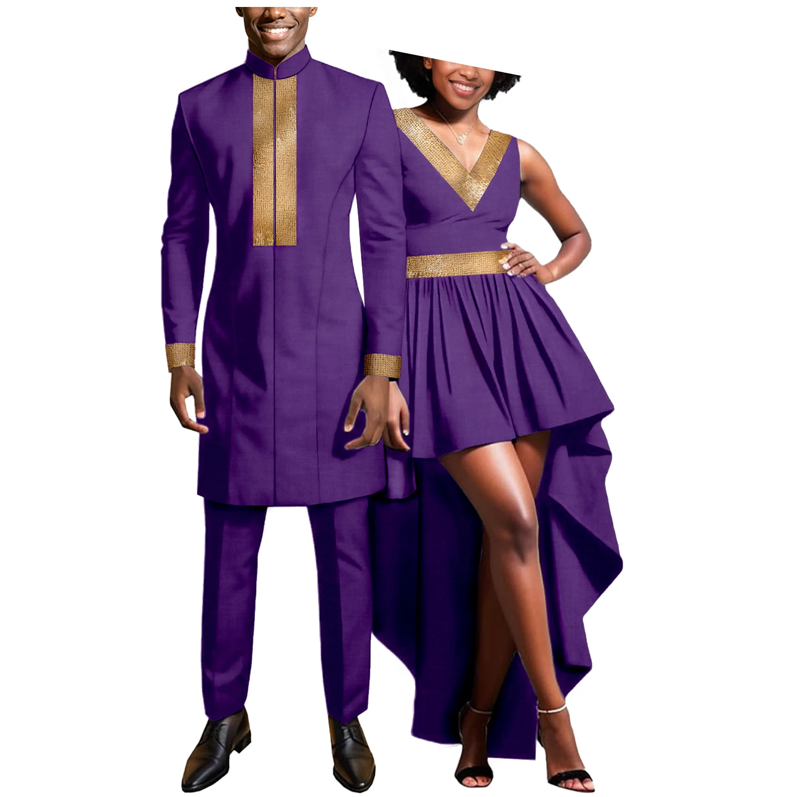 مجموعة ملابس الزوجين الأفريقيات المطابقة للنساء فستان أنقرة تركيا Kente قماش مطبوع أو بدلة Dashiki للرجال سترة وسراويل