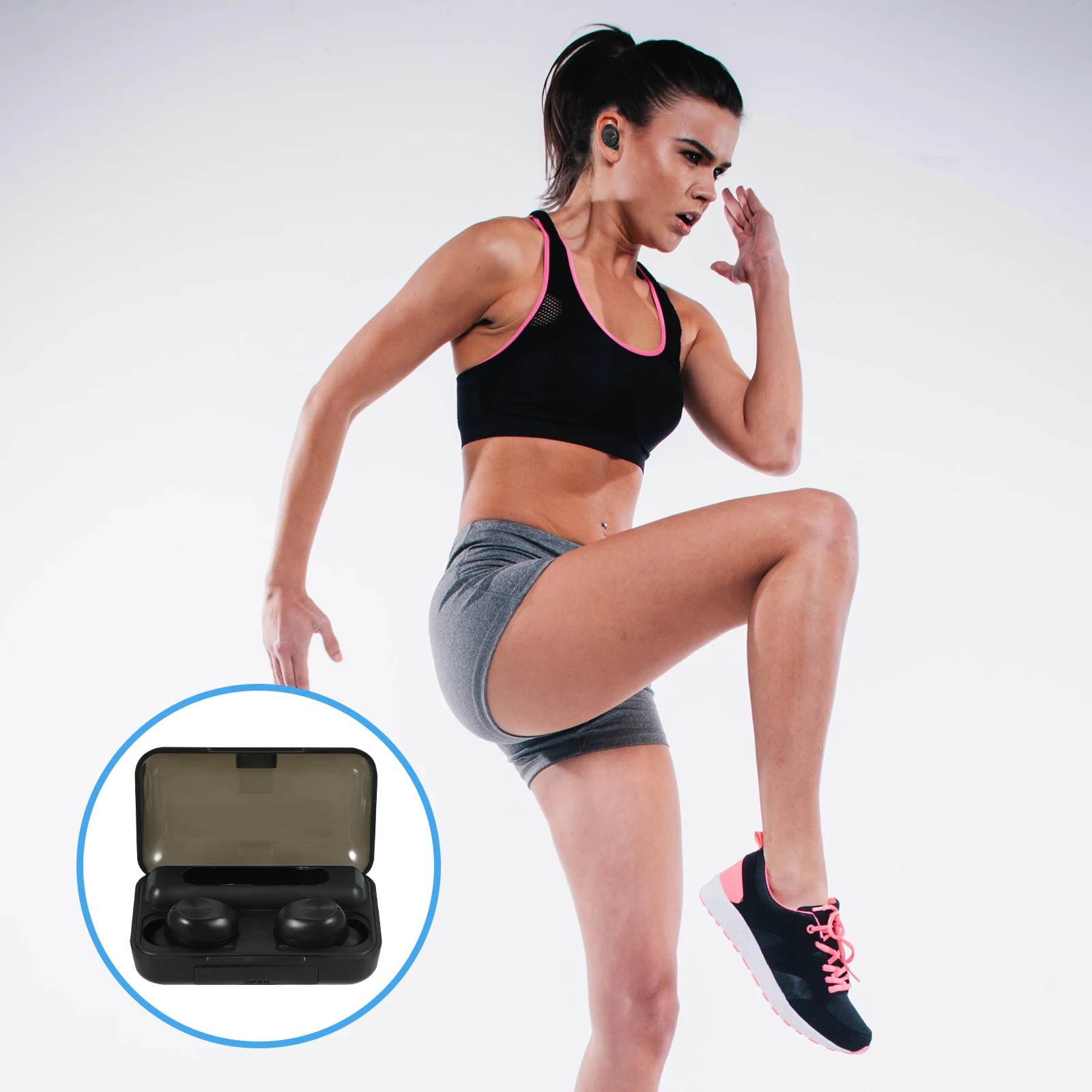 

1 Pair Tws Hifi Earphones Led Display Wireless Earbuds Noise Reduction Stereo Headset Charging Box Black Cvc8.0 Call