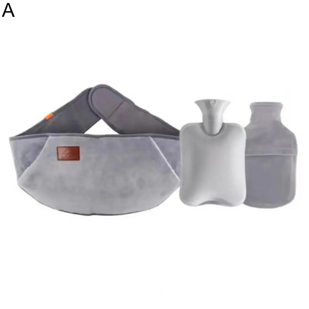 1 Set Cute Warm Water Bag Set Strong Adhesion Warm Water Bottle Belt Sealed Thickened Plush Hot Water Bottle Belt  Leak-proof