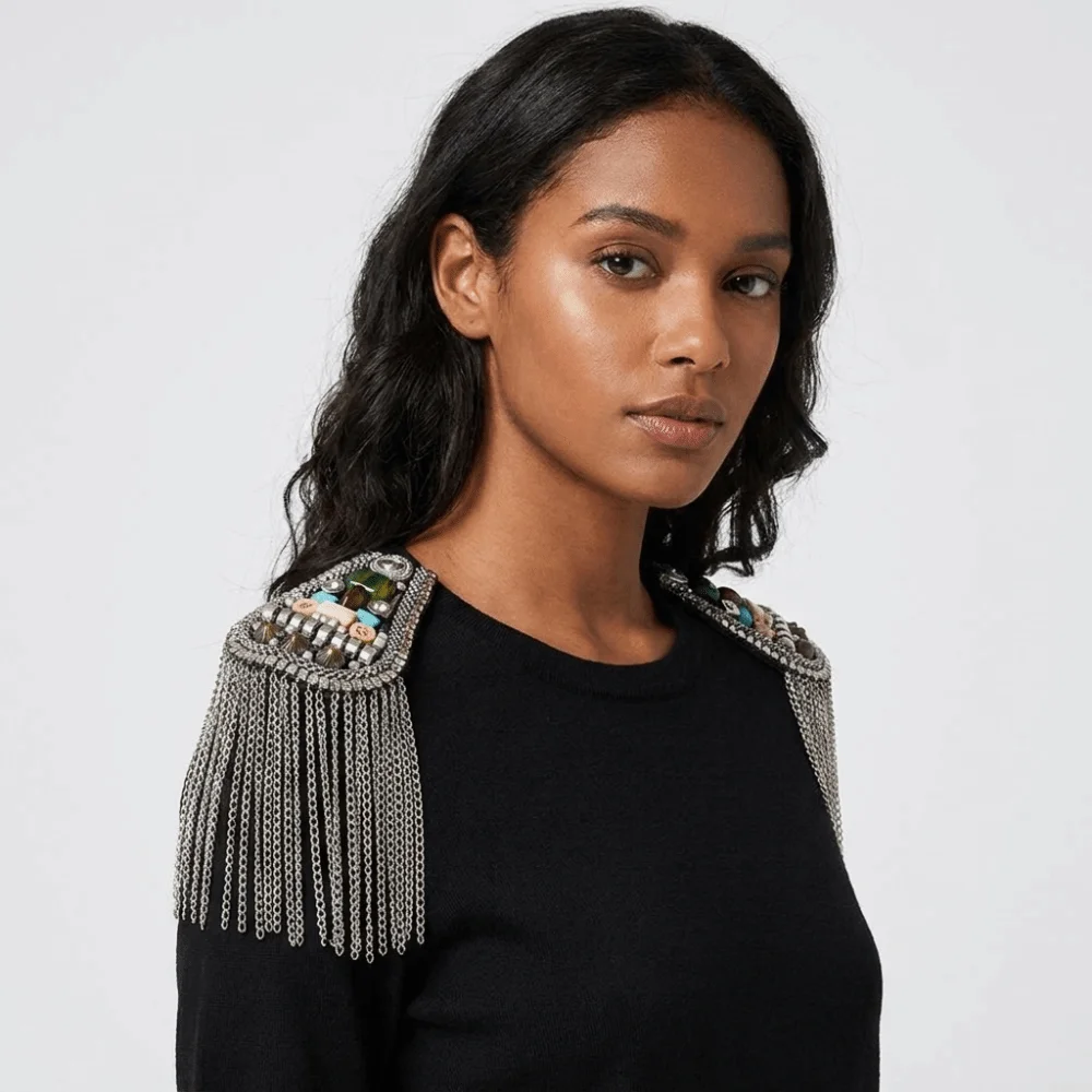 Armband Epaulet Tassel Chain Shoulder Board Shoulder Flash Brooch Fringe Shoulder Mark Badge Pin Beads Epaulette Party