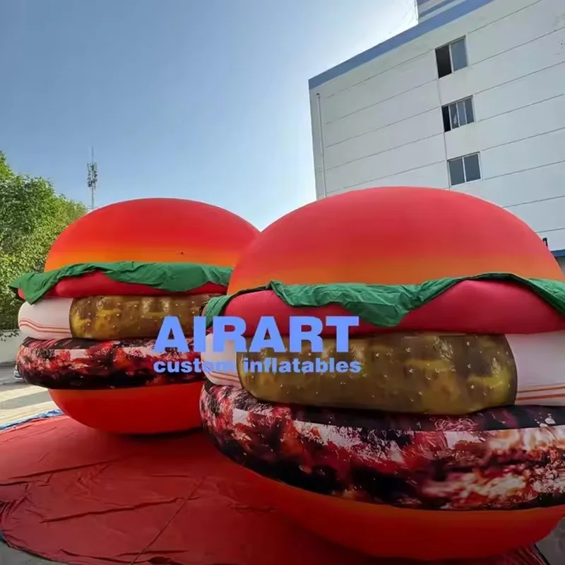 Portable Giant inflatable hamburger model inflatable food balloon for outdoor decoration