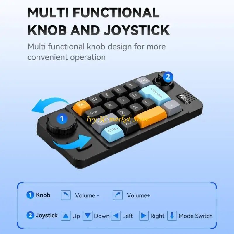 

D7YC Double Scroll Wheel Mechanical Keyboard 19Key Keypad Color Backlits Programmable