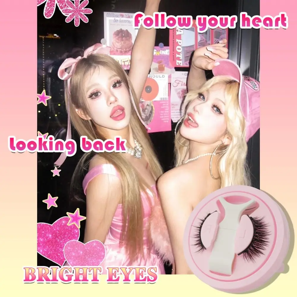 Reusable Magnetic Eyelashes Winged Long-Lasting Magnetic 3D Mink Lashes No Glue Needed False Eyelashes with Tweezer Eye Makeup
