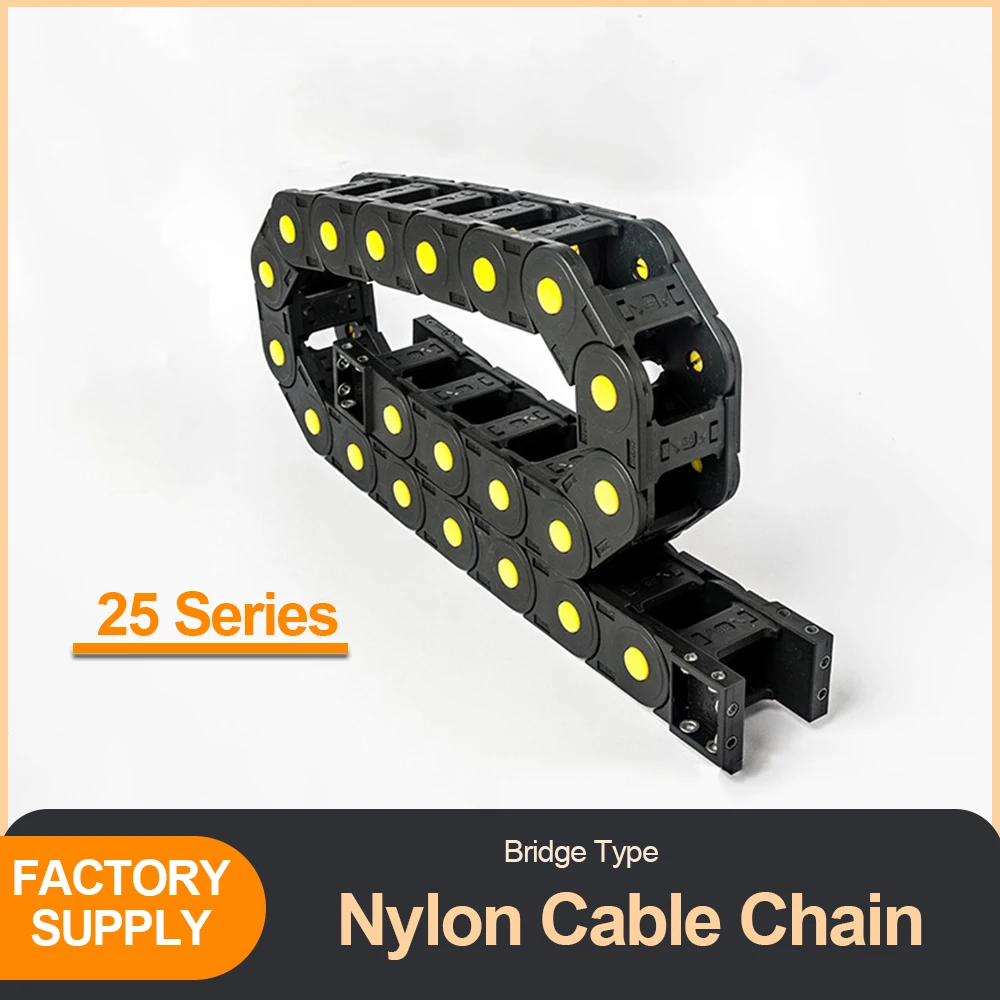 

1m Transmission Chains Bridge Type 25x25 25x38 25x50 25x60 25x75 Plastic Towline Nylon Cable Drag Chain Wire Carrier