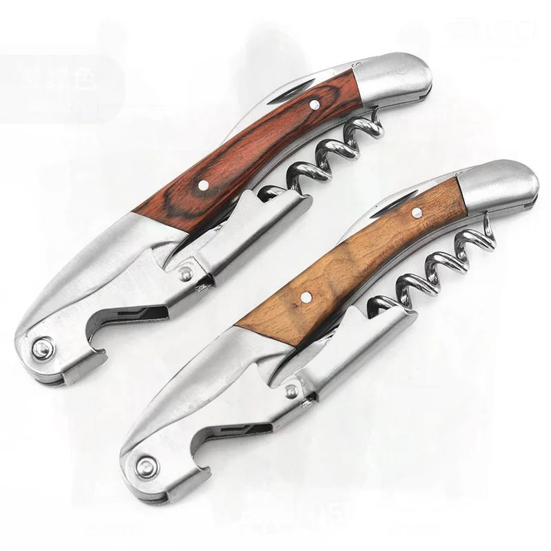 

Набор открывалки для бутылок красного вина с подарочной коробкой, дизайн под дерево из нержавеющей стали, портативный нож для вина, изысканный подарок на все случаи жизни