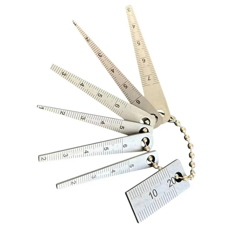 Konisches Lineal aus Edelstahl, Messwerkzeug, Lückenlehre-Set, kleines Taschenlineal-Set