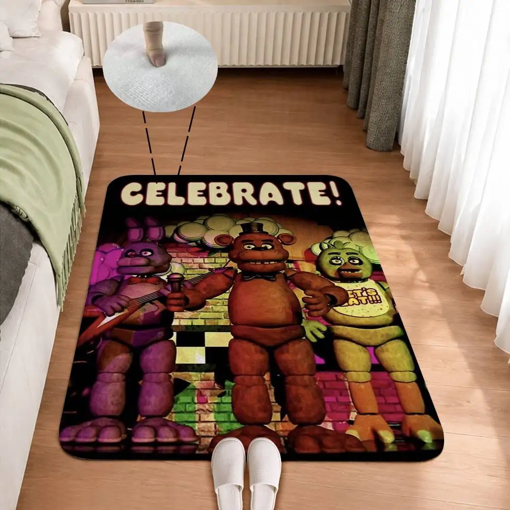 Five N-Nights at F-FreddyS Home Decor Short Plush Floor Mat, Non-Slip & Easy to Clean for Multi Doorways