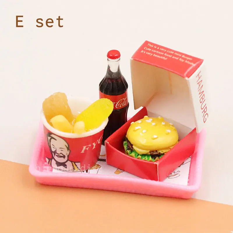 10 Pieces Mini Food Kit, Miniature Food Kit in 4 Styles, Mini Food Toy, Cute Miniature Accessories, Miniature Dollhouse Accessories for Children, Role