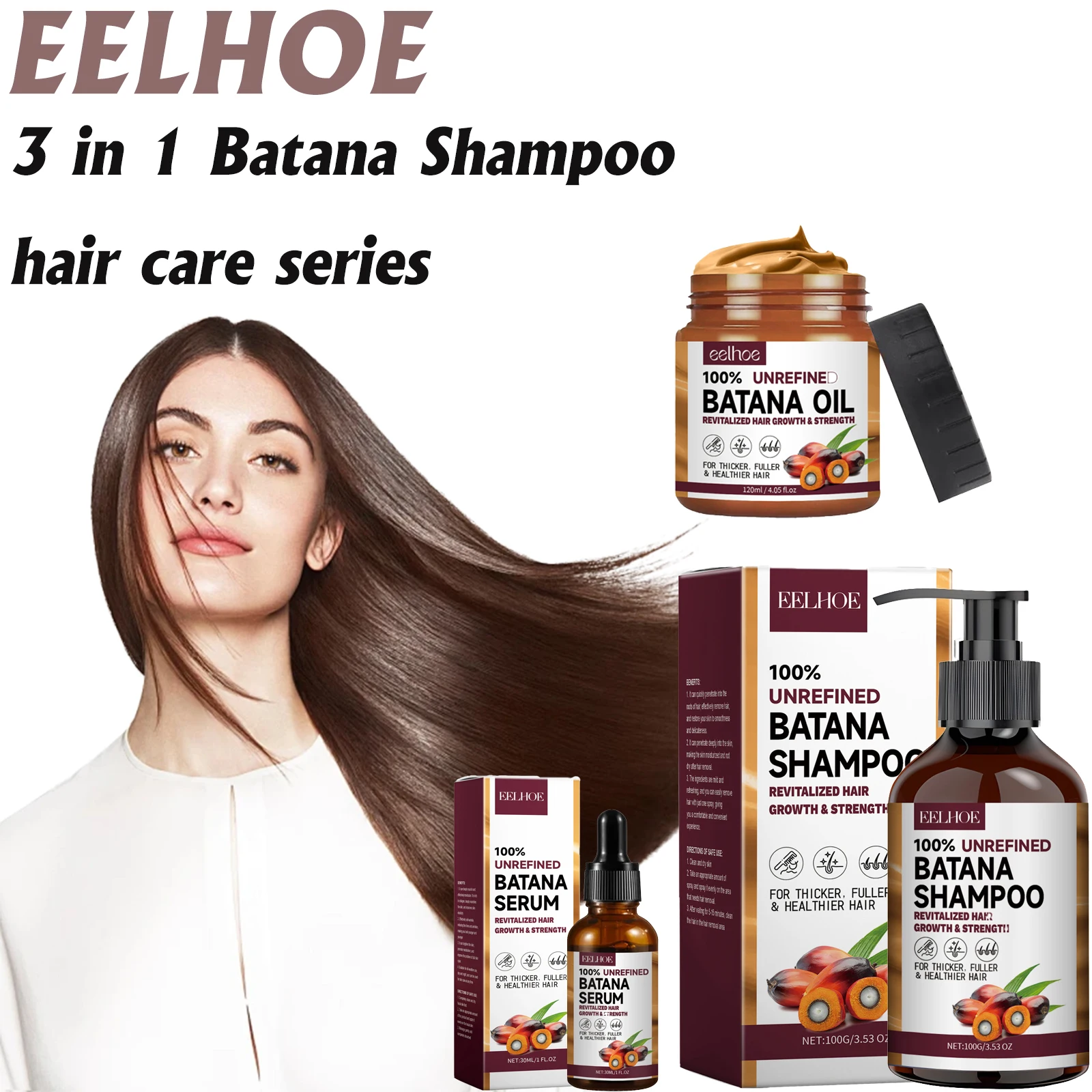

Batana Shampoo Conditioner Effectively Cleaning Dandruff Repair Damaged Hair Prevent Dry Frizzy Control Oil Moisturize Hair Care