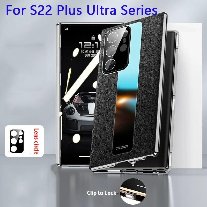 

for Samsung Galaxy S22 Plus Ultra Series Phone Case Magnetic Full Coverage Fall Proof Mobile Phone Protective Cover , Clip Lock