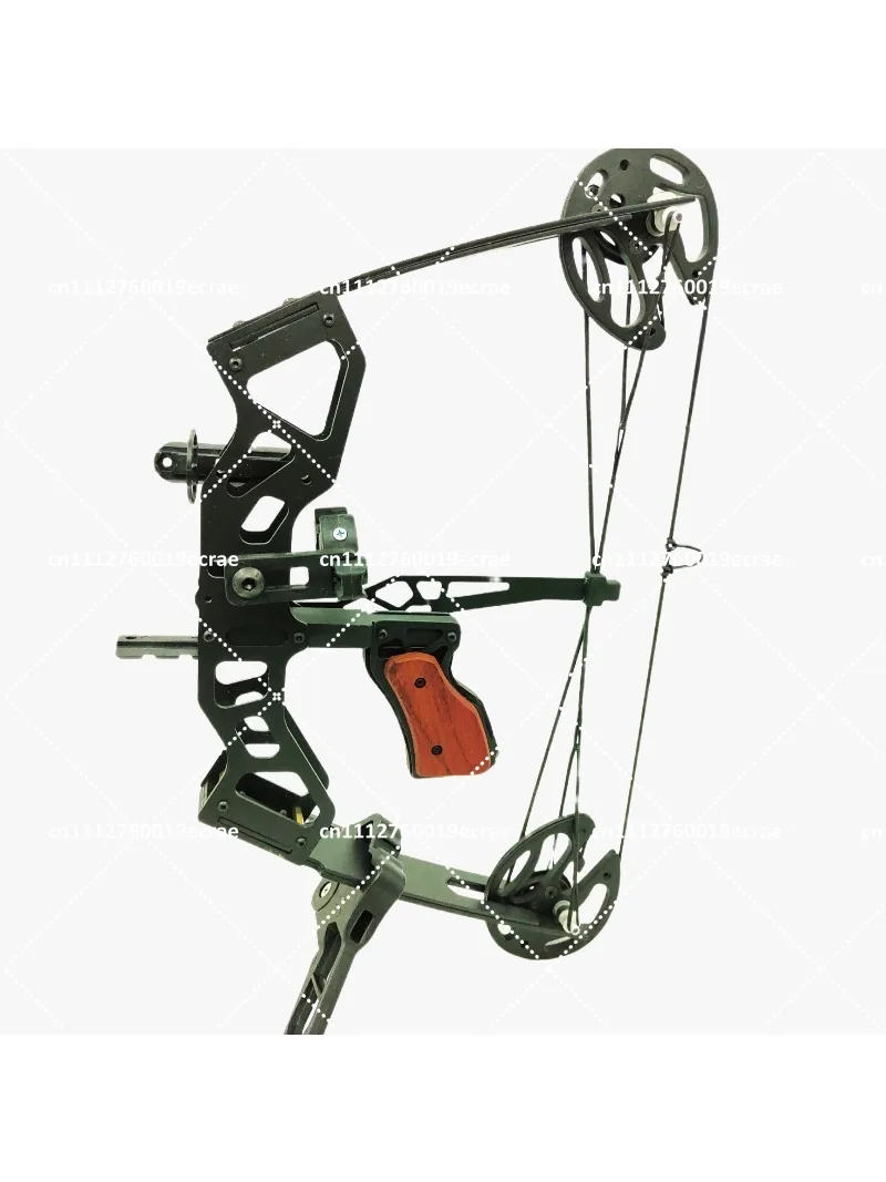 All Metal Mini Composite Bow Triangle Non Curved Straight Pull Bow for Outdoor Sports Archery Equipment