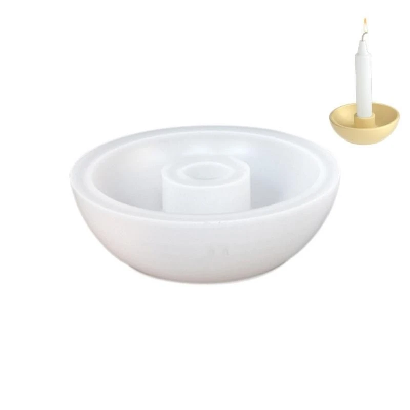 E8BD Bowl Silicone Molds for Epoxy Resin Pillar Holder Gypsum Decoration Silicones Candlestick Molds for Candle Stand