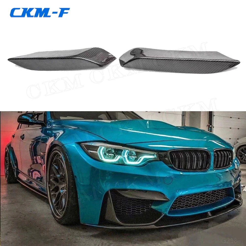 

Carbon Fiber Front FogLamp Splitters Eyebrows Covers Trim Stickers for BMW 3 Series F80 M3 4 Series F82 F83 M4 2014-2019