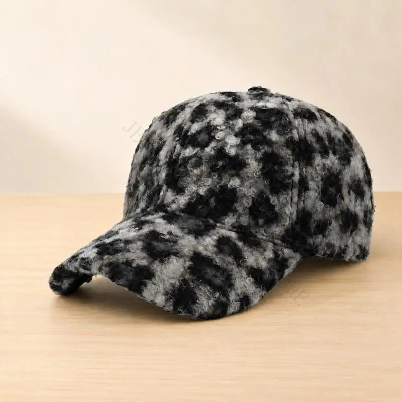 R7UF Curly Textured Baseball Cap with Warm Lining for Adult Commuters