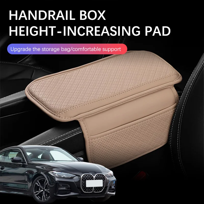 Image of Leder Auto Armlehne Matte Organizer Mittelkonsole Auto Armlehnen Lagerung Tasche Auto Zubehör Für BMW 4er F32 F33 F36 G22 G26