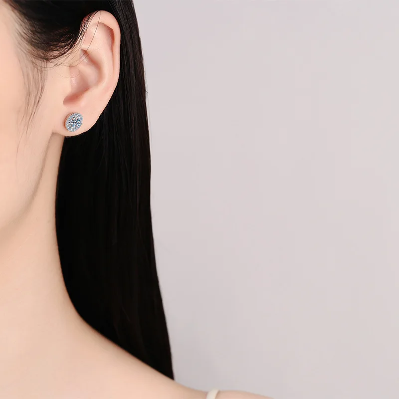 Smyoue 1cttw D Color Moissanite Stud Earrings for Women Oval Design Sparkling Lab Diamond 925 Sterling Silver Jewelry Wholesale