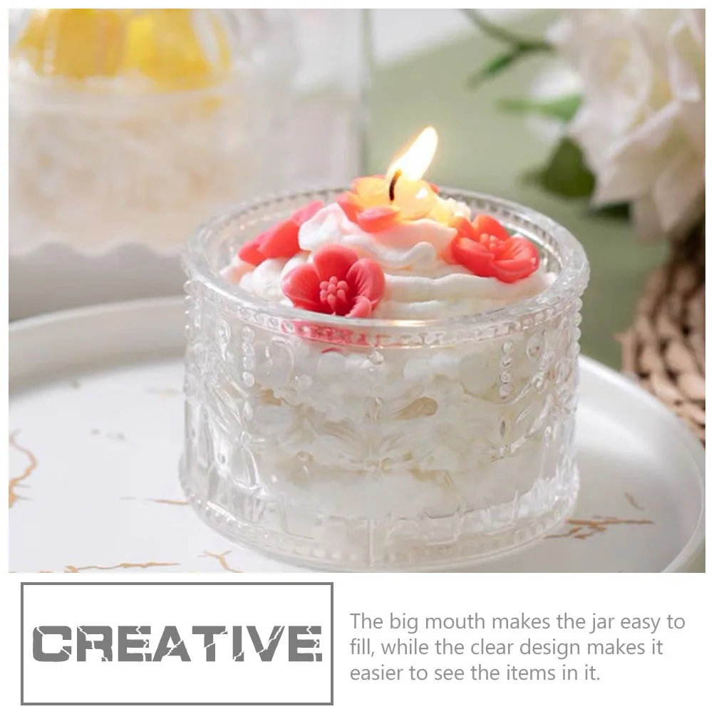 

2Pcs Glass Candy Jar Airtight Sealable for Sweets Cookies Jars with Lids Transparent Household Dried Food Containers