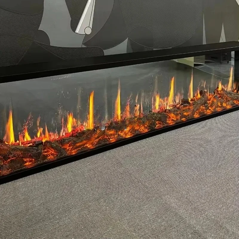 Great  Quality  French  Ultra-Thin  Embedded Electronic Fireplace Indoor Decor 1500W 3D Flame Remote Control 8H Timer Quiet Safe