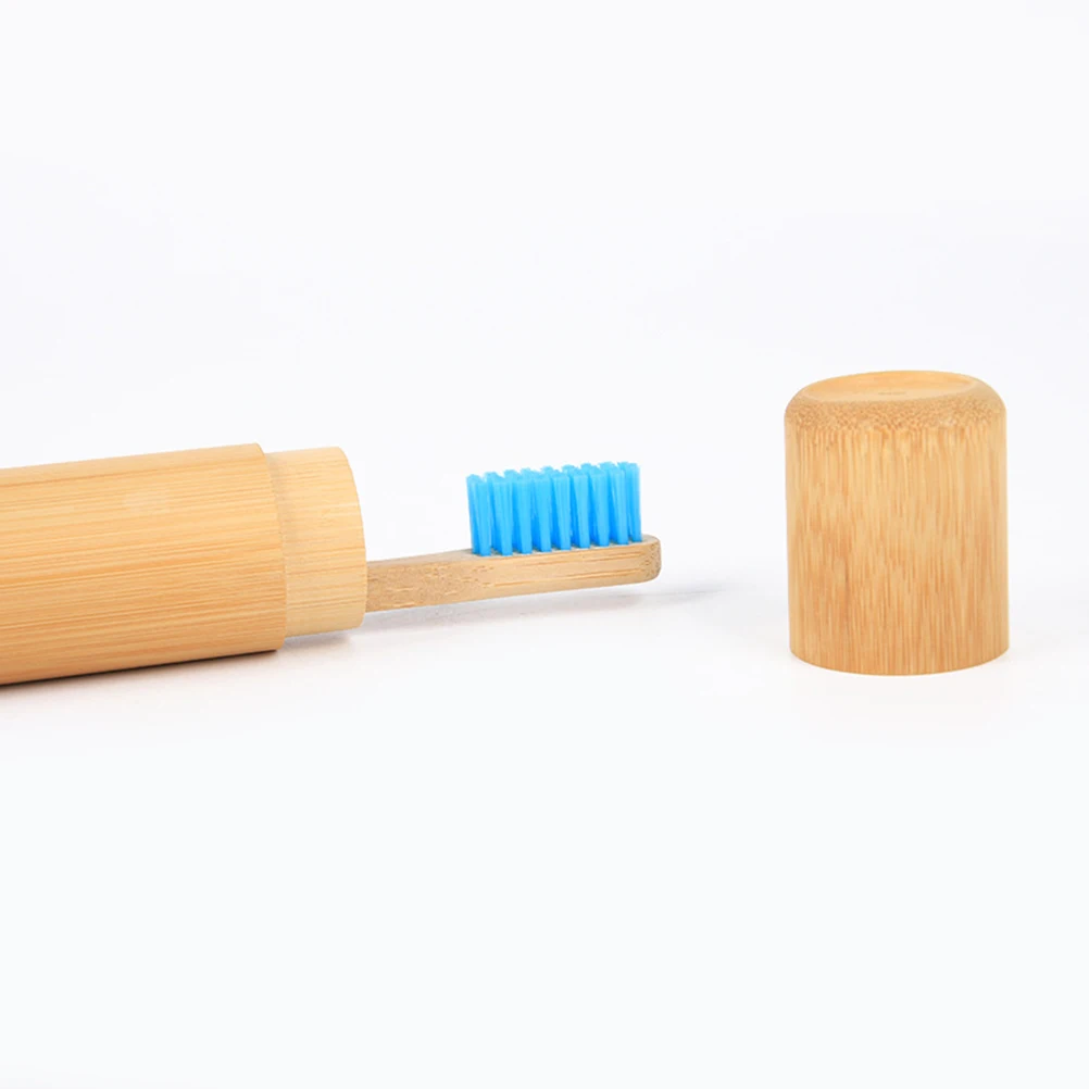 

Toothbrush Protection Box Tube Bamboo Case Portable Storage Wooden Travel Toothbrushes