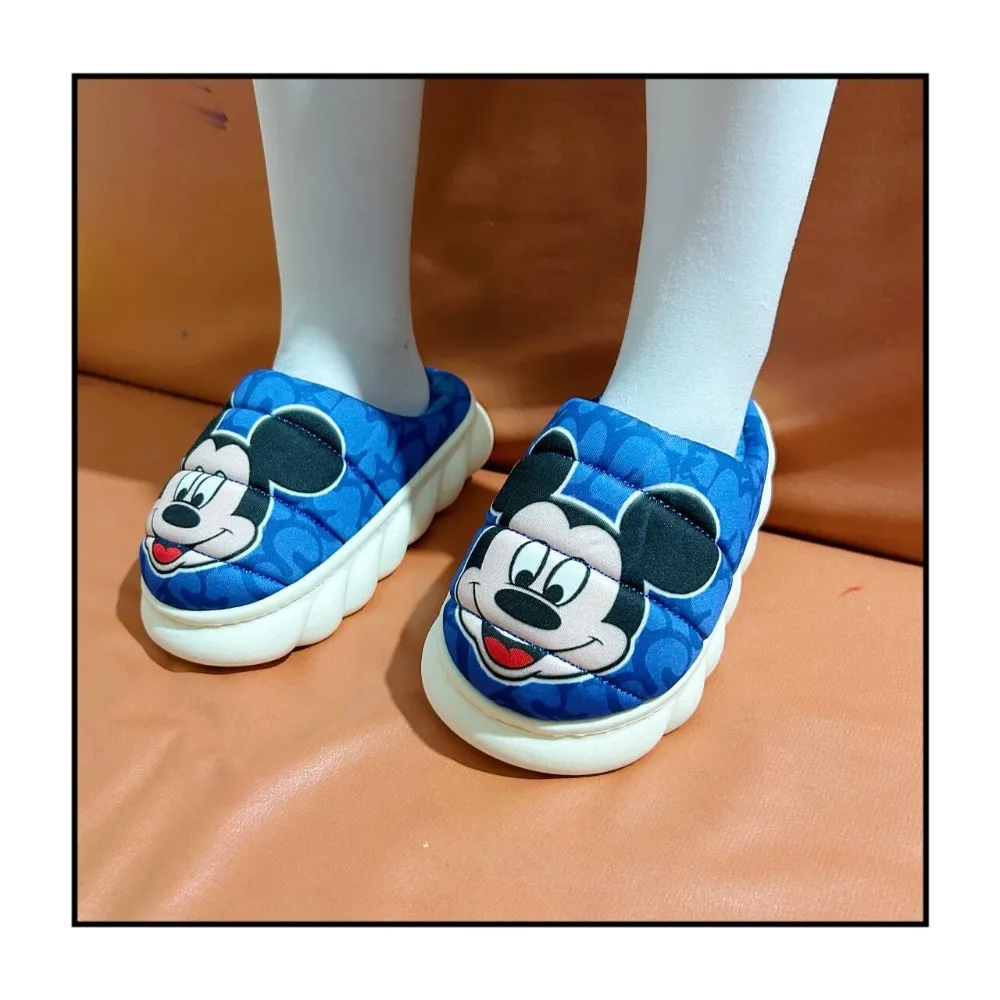 Kids Cartoon Plush Slippers Winter Warm Home Slippers Non Slip Soft Sole Indoor Bedroom Shoes Toddler Boys Girls House Footwear