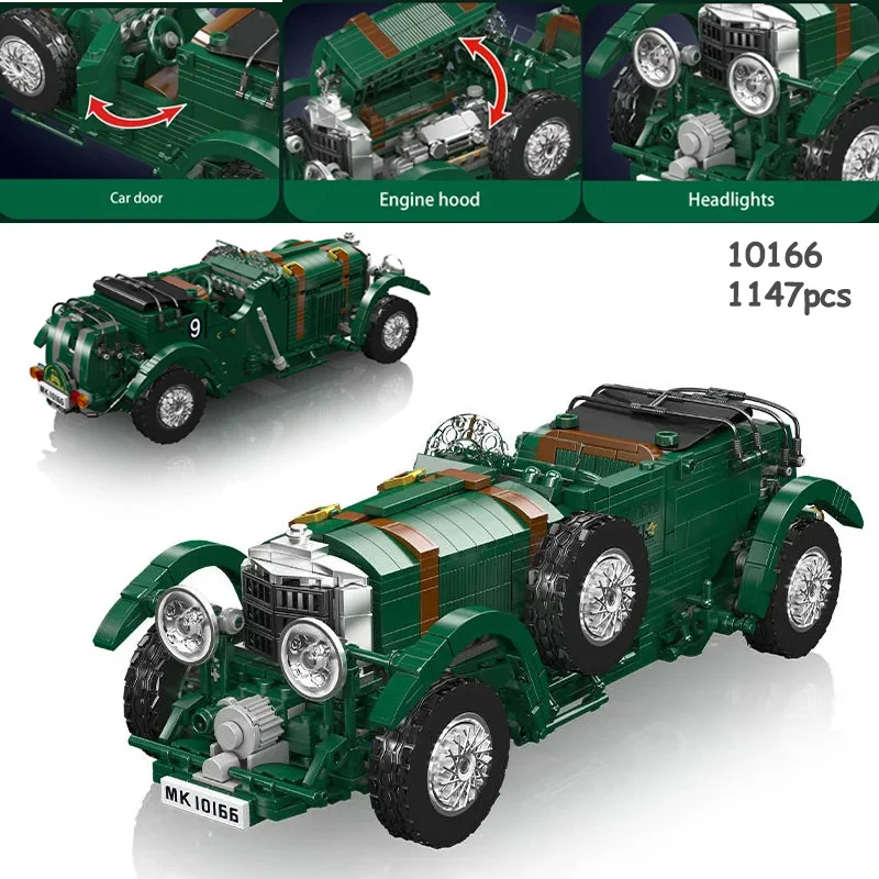 

Vintage 10166 Car Static Model Building Blocks Set 1147PCS Classic Cars Boys Assembly Vehicle Collectible MOC Bricks Toys Gifts