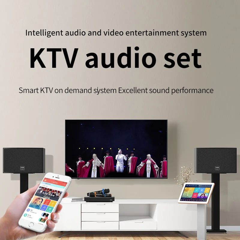 Juego de audio ktv de producción China, altavoz de 12 pulgadas, sala de estar familiar, karaoke de voz OK, sistema de cine en casa jukebox