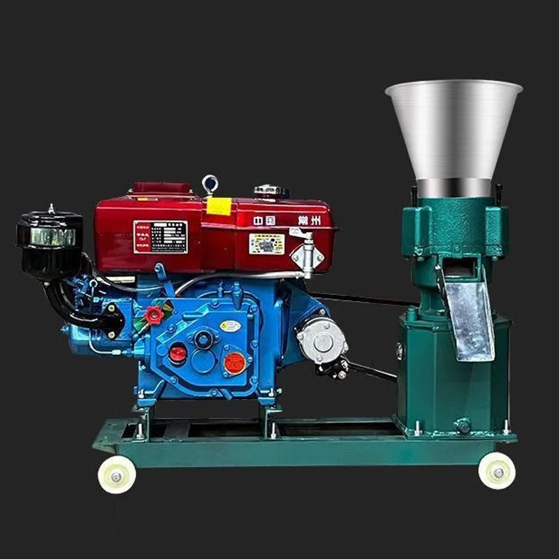 Fuel-Powered Feed Pellet Mill, Corn Stalk Pellet Mill, Small Household Feed Pellet Mill, Suitable for Both Dry (Customized)