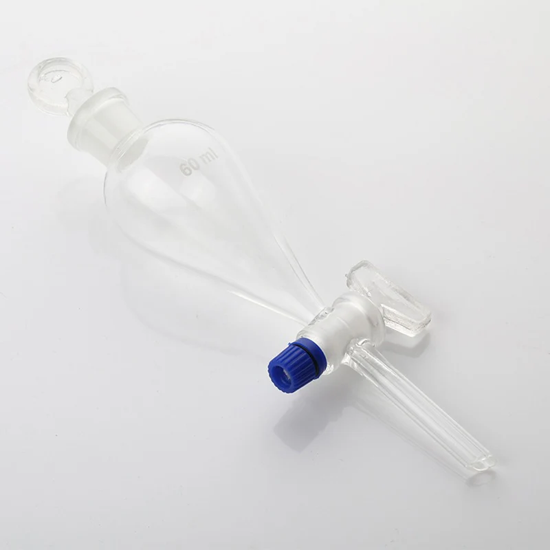 Pear-shaped separatory funnel laboratory with stopper PTFE glass pear-shaped dispenser 250ml 500ml 1000ml