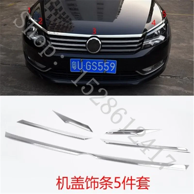 

For 2011 2012 2013 2015 Volkswagen Passat B7 stainless steel Front Grille Around Trim Racing Grills Trim car Accessories 5PCS