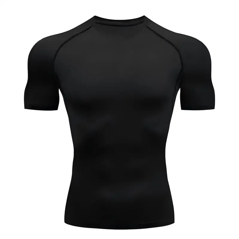 2026 Men Running Compression T-shirt Short Sleeve Sport Tees Gym Fitness Sport Shirts Male Running Trainning Breathable Tops