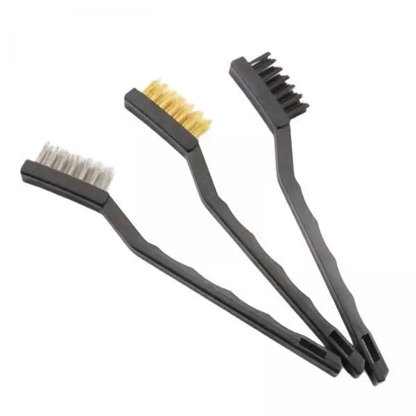 2x3 Pieces Wire Brush Set Scratch Brushes for Deep Cleaning Paint Remover Dirt black