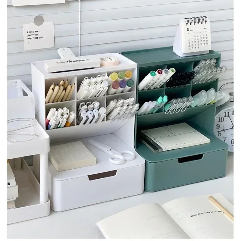 

Oblique Insertion Drawer Pen Holder Storage Box Student Work Office Desktop Large Capacity Pen Barrel Stationery Pen Holder