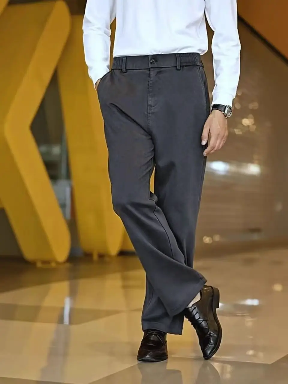 

Thickened Casual Work Pants Loose Straight Leg Men's Autumn Winter Large Size Versatile Wear Resistant Men's Jeans