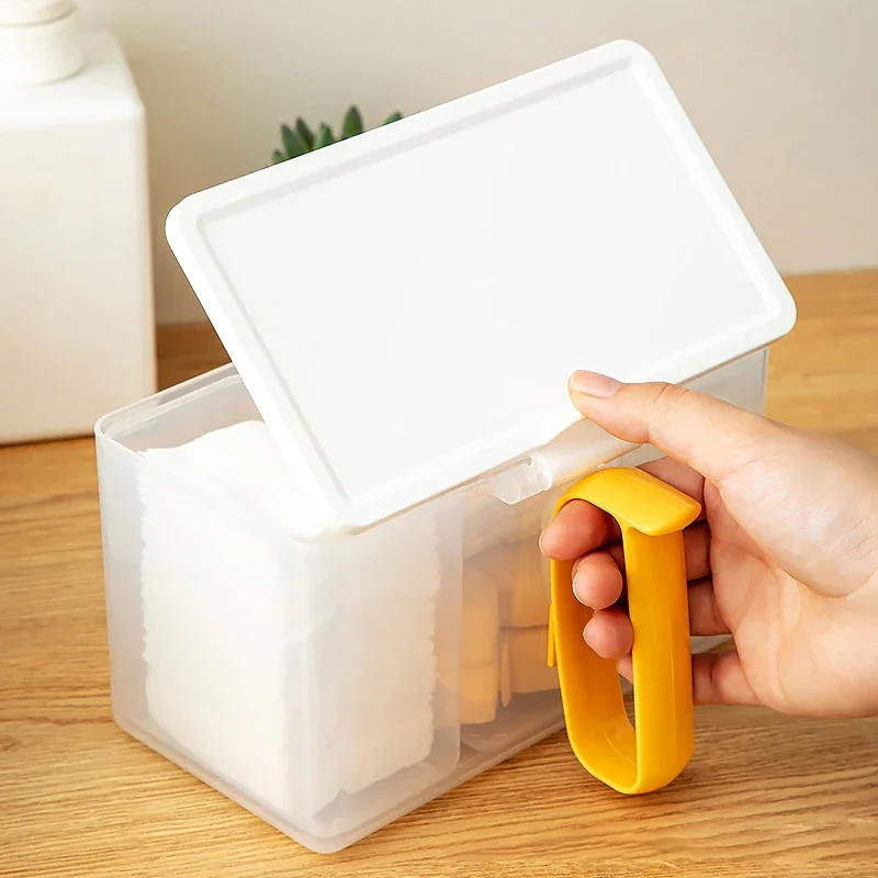 Portátil 2/3/4 grades vazios caso de armazenamento limpar almofadas cotonete hastes ferramentas de maquiagem recipiente caixa de armazenamento