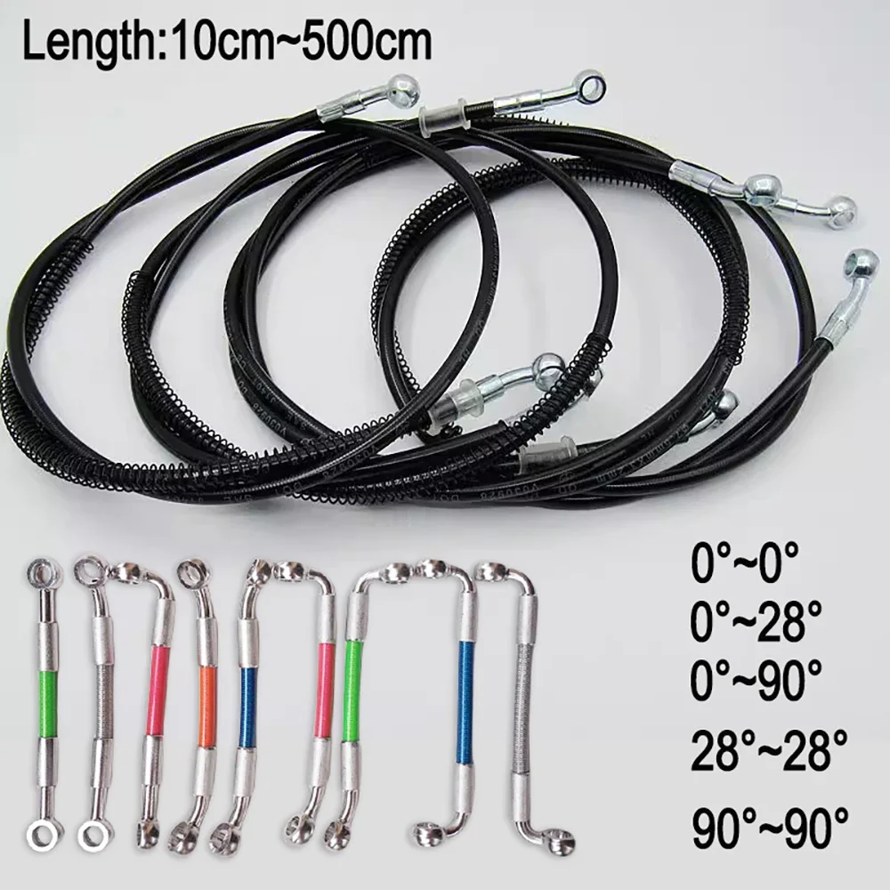 

0°28°90° Motorcycle Hydraulic Brake Line Oil Hose Pipe Stainless Steel Braided Cable for ATV Motocross Sport Bikes Street Bikes